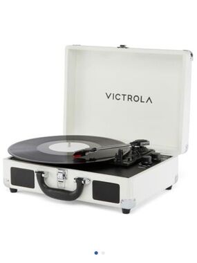 Victrola White Portable Turntable Record Player